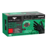 Rękawice  nitrylowe czarne gripper XXL 45szt