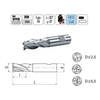 Frez trzpieniowy NFPA FI 10,0 22/72 Z4 HB10 HSSE