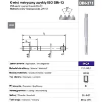 Gwintownik M3 DIN -371B 6H HSSE INOX