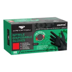Rękawice nitrylowe czarne gripper M 50 szt