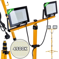Naświetlacz LED 2x50W ze statywem budowlanym te
