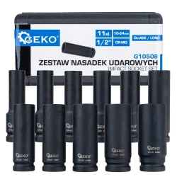 Zestaw nasadek udarowych długich 11el. 1/2" 10-24m